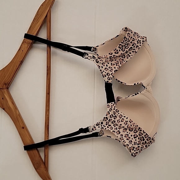Victoria's Secret Tan Brown Black Animal Print Demi Underwire Bra, 34B - Picture 2 of 10